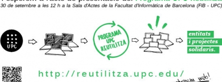 Cartell d'invitació a l'acte de presentació 30 de setembre UPC Reutilitza Font: 