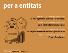 Formació de finançament públic per a entitats.    Font: CRAJ