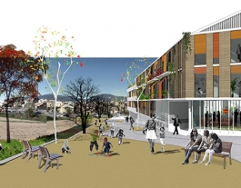 Il·lustració de com serà l'habitat cooperatiu de La Serreta, Cardedeu Font: Tornassol