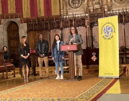 Xavier Puig, president d'ECAS, recull la Medalla Olof Palme 2019. Font: Francina Alsina