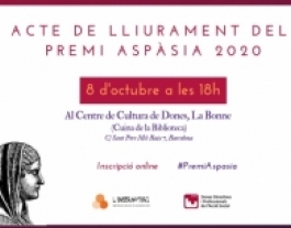 Cartell Acte lliurament Premi Aspàsia 2020. Font: DDiPAS