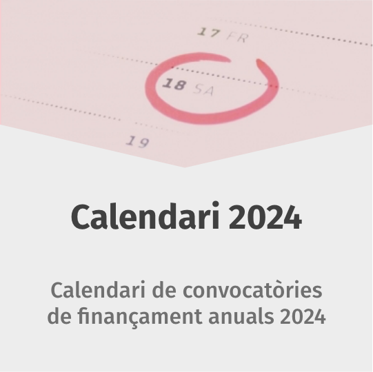 Calendari 2024 - Calendari de convocatòries de finançament anuals 2024