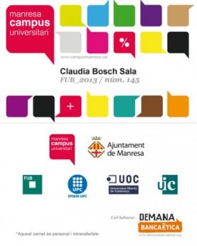 Carnet del Campus Manresa. Font: Demana Banca Ètica