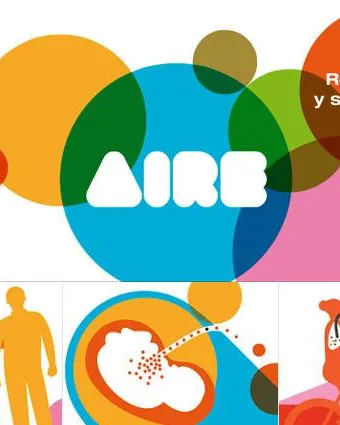 Cartell de l'exposició 'Aire, respiració i salut infantil' 