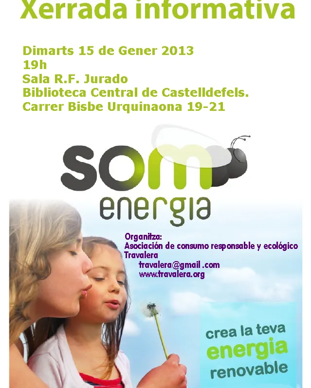 Cartell de la xerrada de Som Energia a Castelldefels