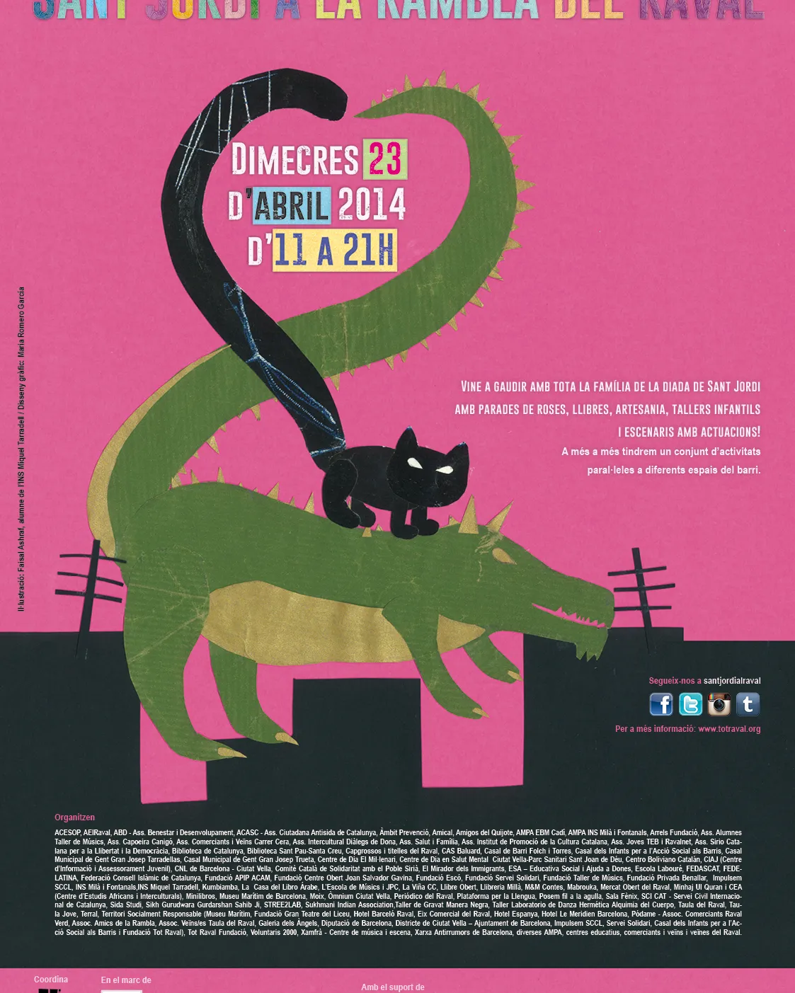Cartell de la Diada de Sant Jordi al Raval 2014