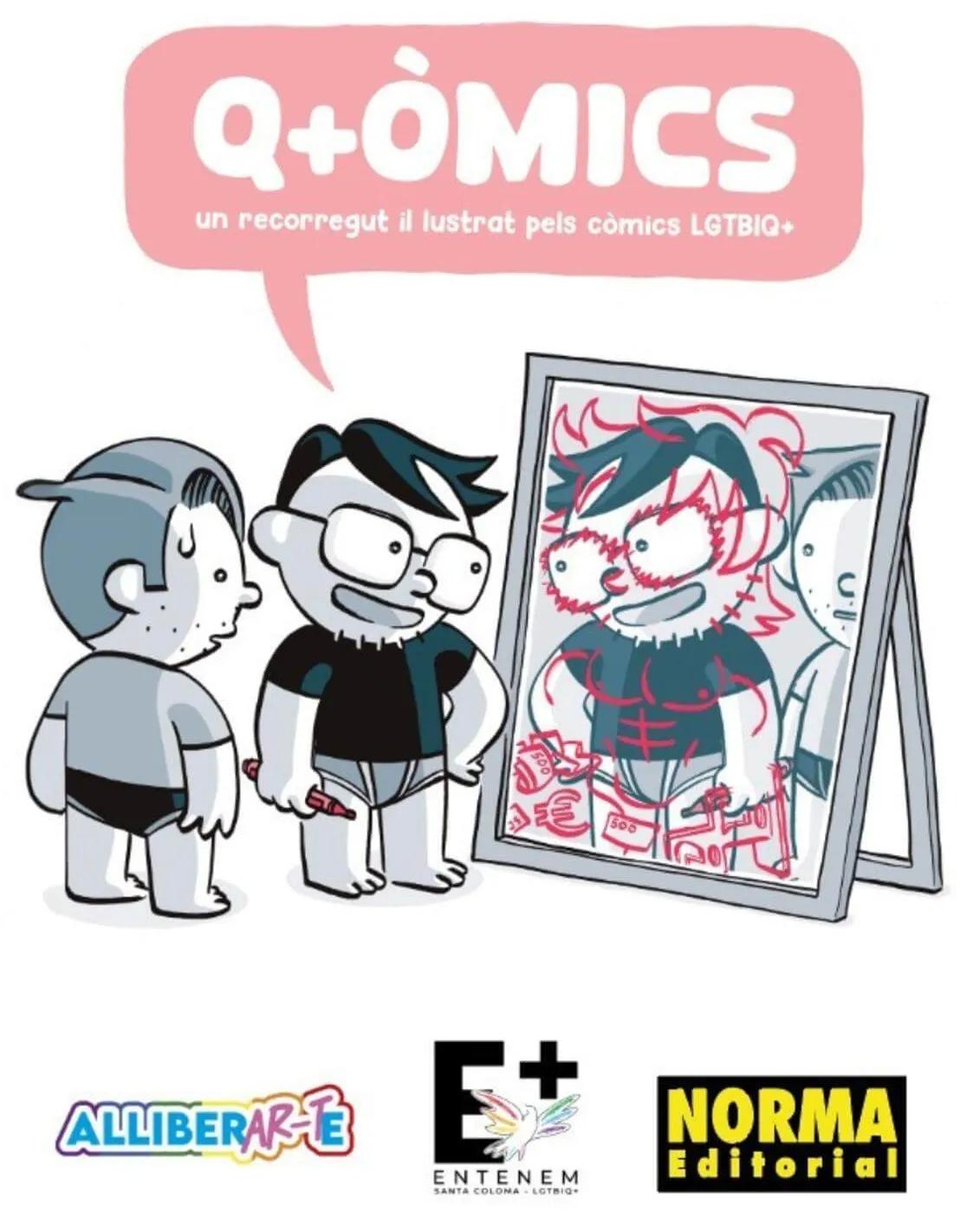 Amb més d’una quarantena de mostres de quinze obres, l’exposició busca fer visible la lluita i el compromís del col·lectiu LGBTIQ+ al món del còmic. Font: Entenem Santa Coloma LGTBIQA+