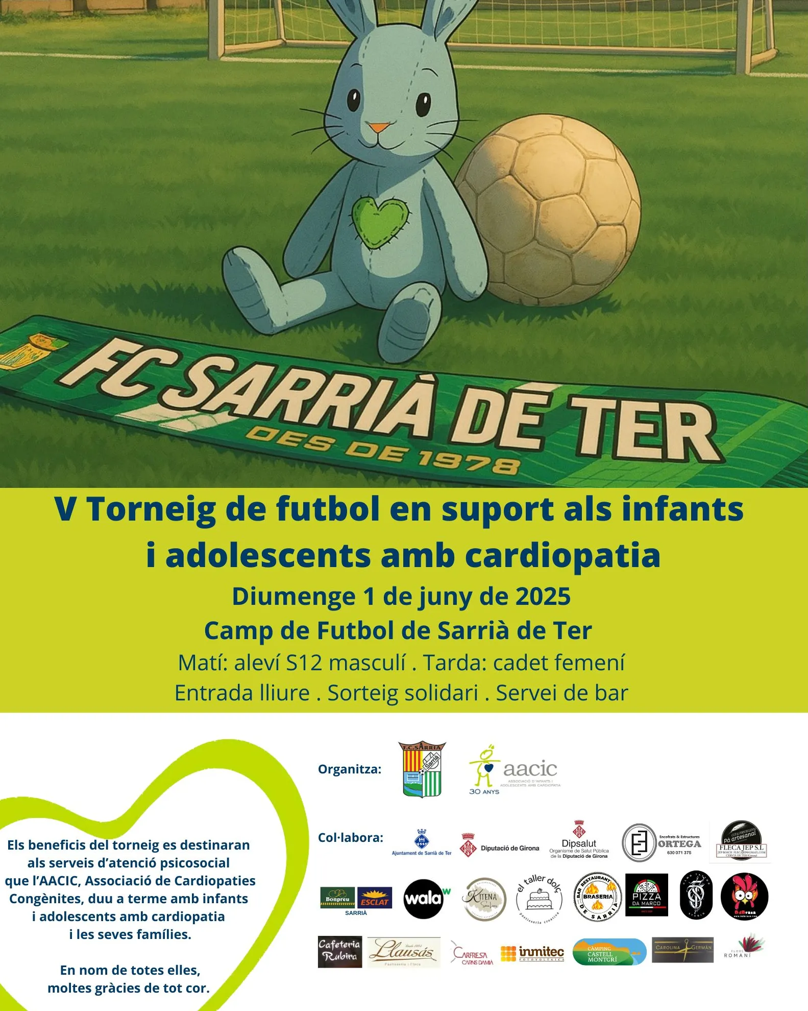 Cartell del Torneig de Futbol en suport als infants i adolescents amb cardiopatia