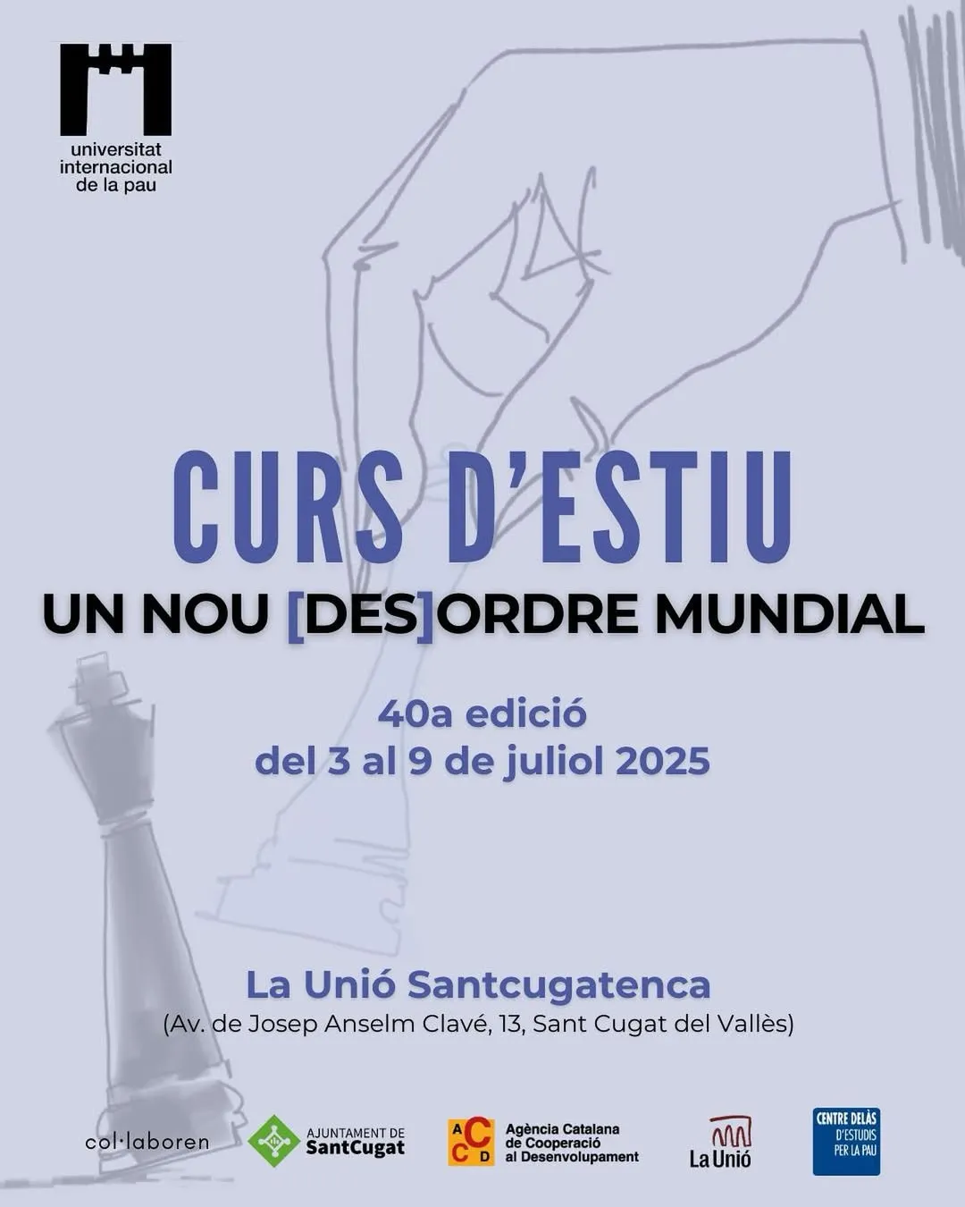 Cartell del Curs d’Estiu 2025 de la Universitat Internacional de la Pau