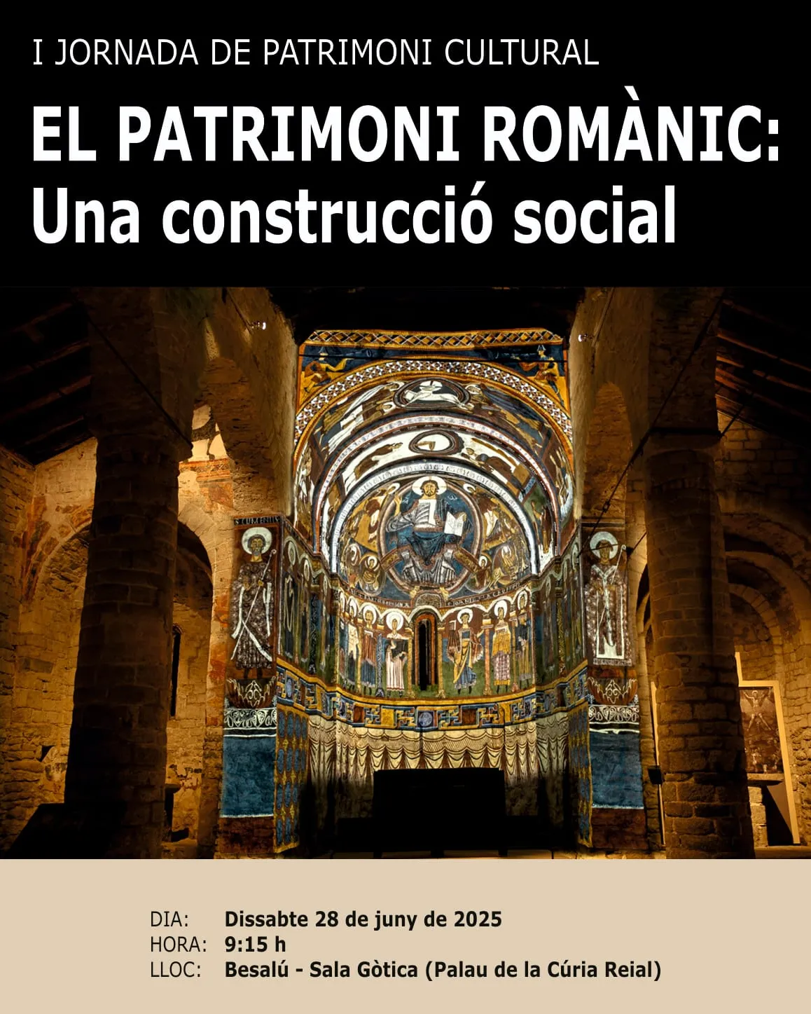 Cartell de la I Jornada de Patrimoni Cultural ‘El Patrimoni Romànic: Una construcció social’