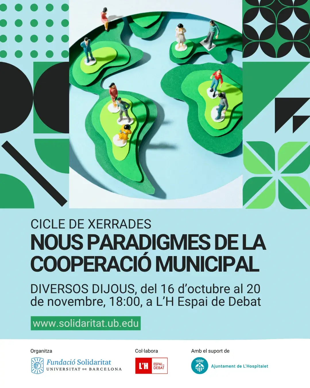 Cartell oficial del cicle ‘Nous paradigmes de la cooperació municipal’.