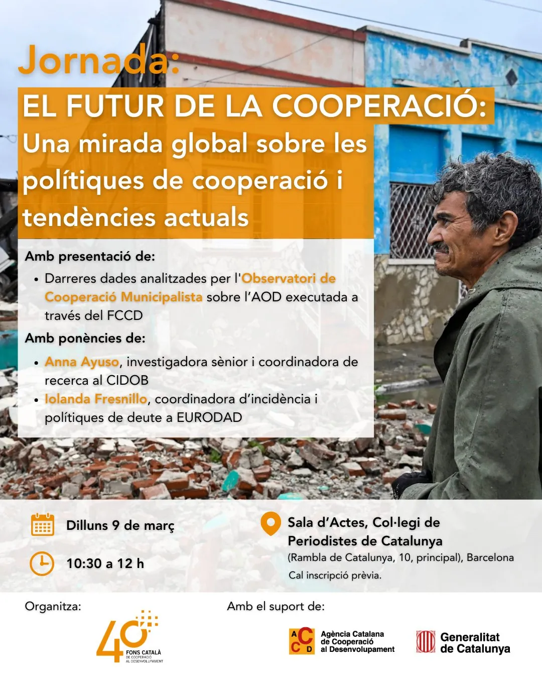 Cartell oficial de la jornada 'El futur de la cooperació'.