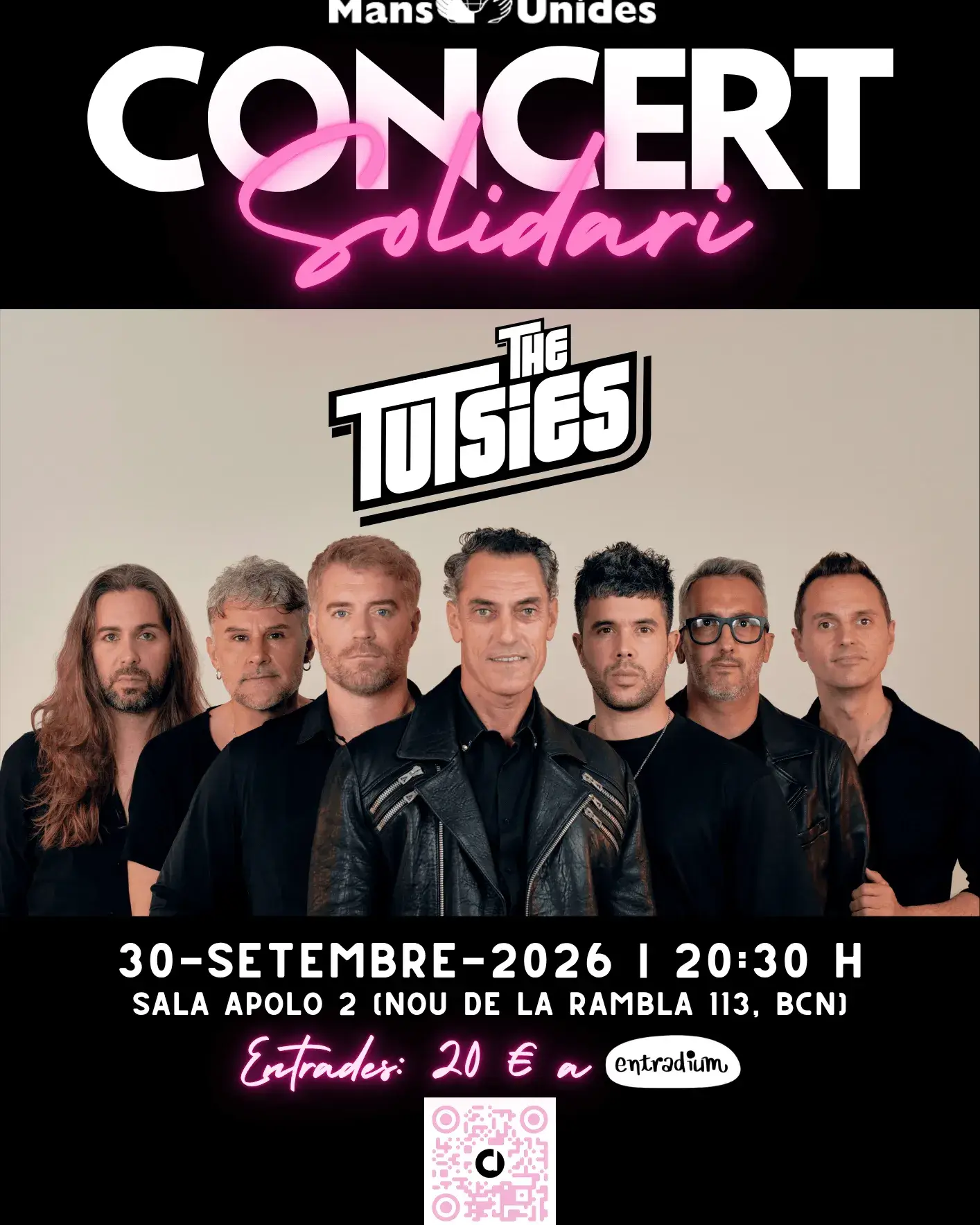 Cartell oficial del concert de The Tutsies a La 2 d'Apolo