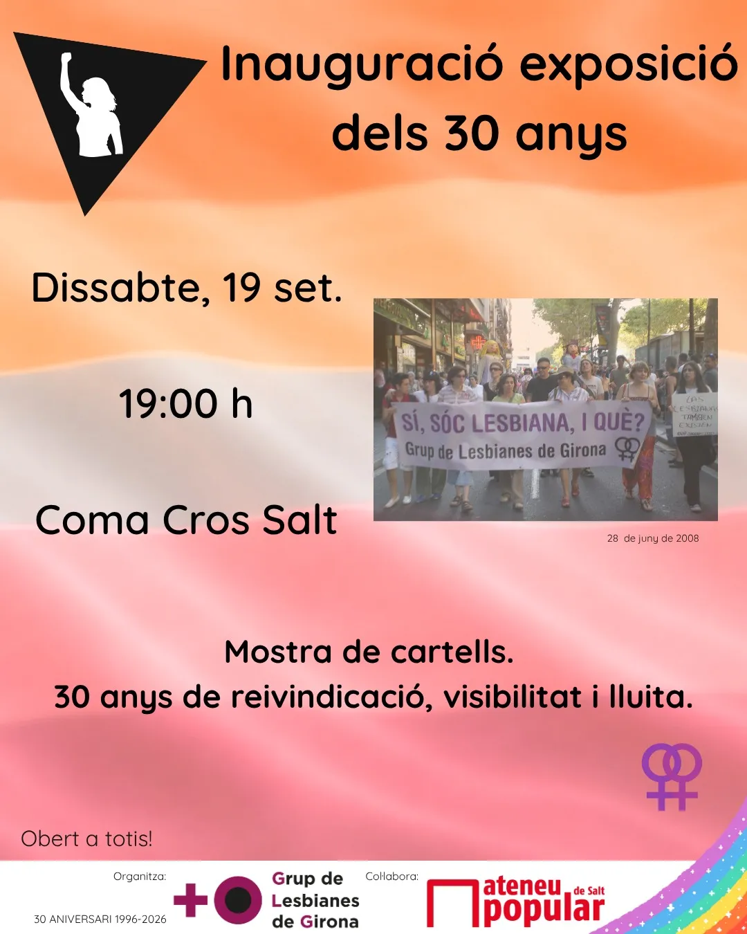 Inauguració de l’exposició dels 30 anys del Grup de Lesbianes de Girona. Font: Grup de Lesbianes de Girona