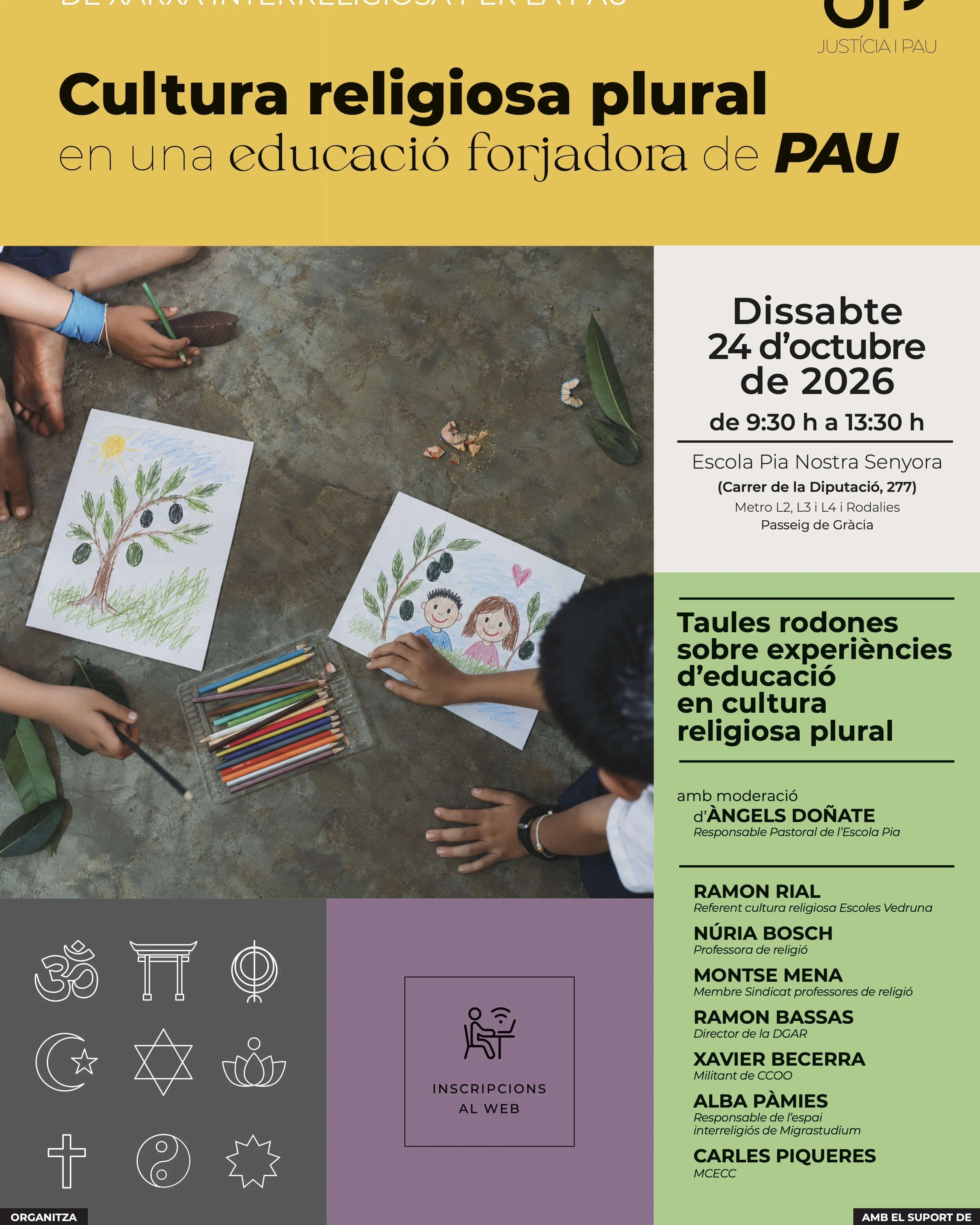 Cartell de la VIII Jornada de la Xarxa Interreligiosa per la Pau