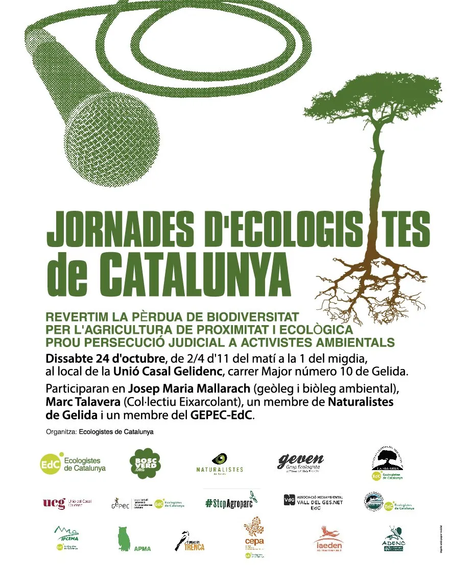 Cartell oficial de les Jornades d'Ecologistes de Catalunya.
