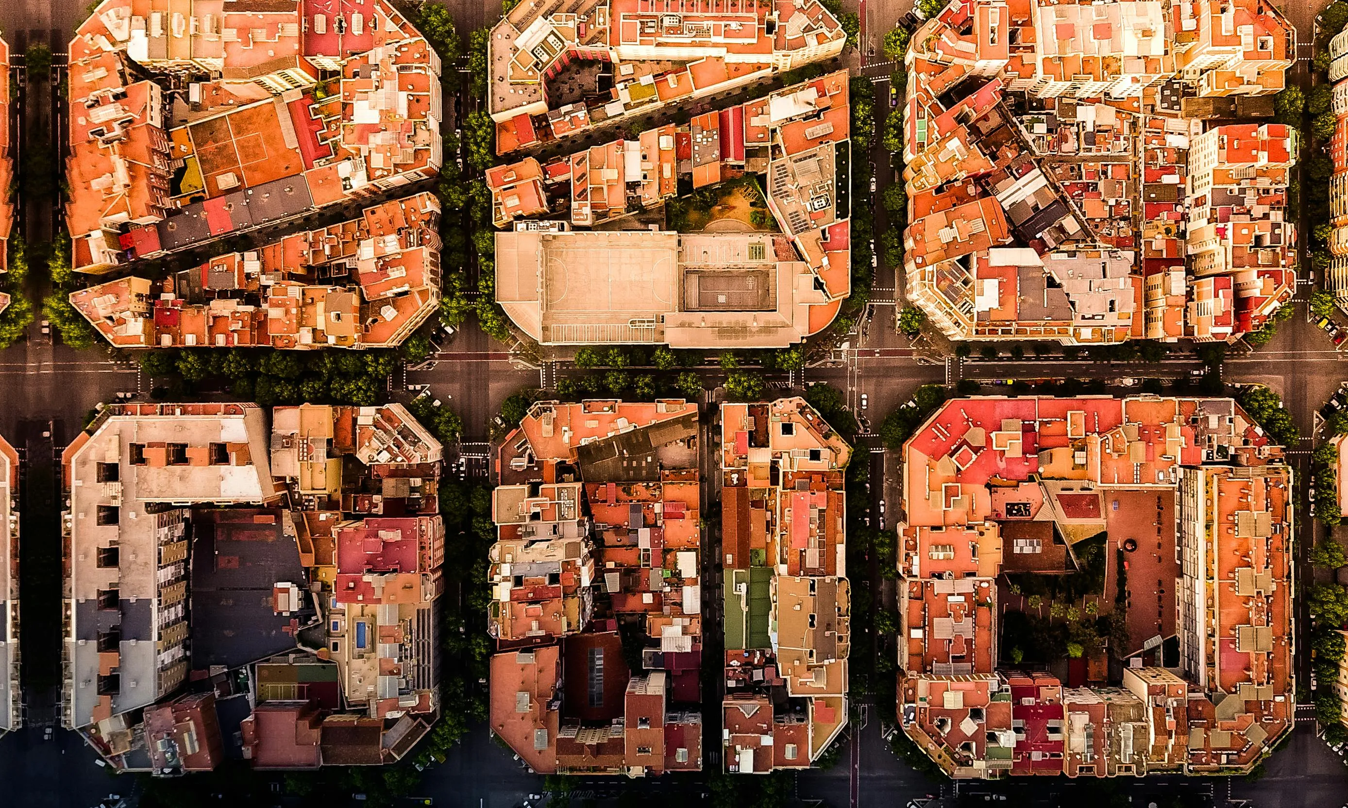 Vista aérea de l'eixample de Barcelona 