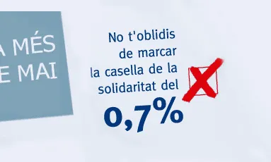 Imatge de la campanya "Ara més que mai marca la casella del 0,7%"