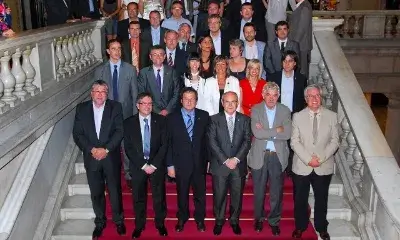 Foto conseller Ausàs, president generalitat i diversos alcaldes