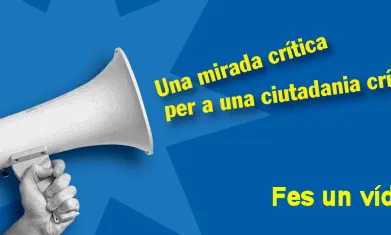 Megàfon, motiu gràfic de "Una mirada crítica per una ciutadania crítica"