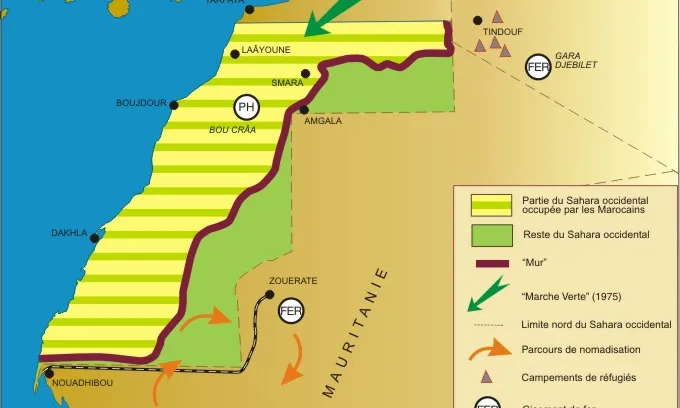 Mapa del Sahara Occidental