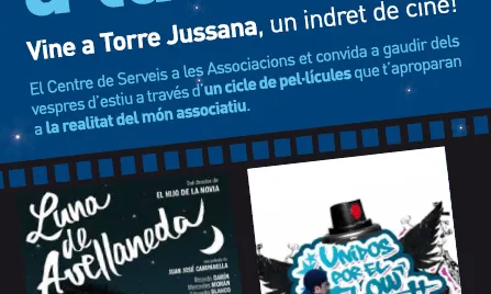 Cartell del cicle de cinema a la fresca sobre el món associatiu de Torre Jussana