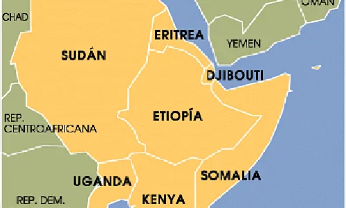 Mapa de l'anomenada banya d'Àfrica.