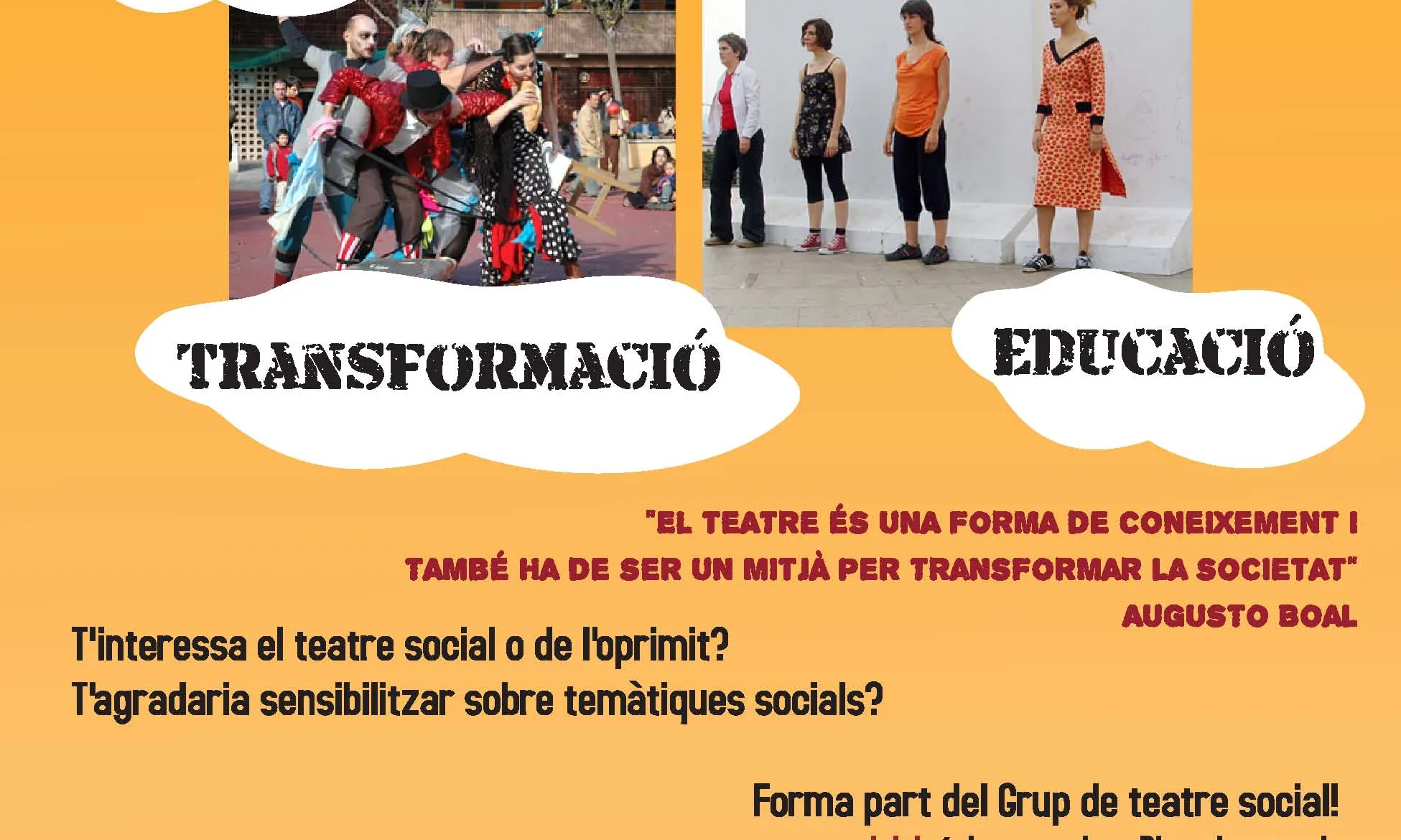Cartell promocional Grup de teatre social