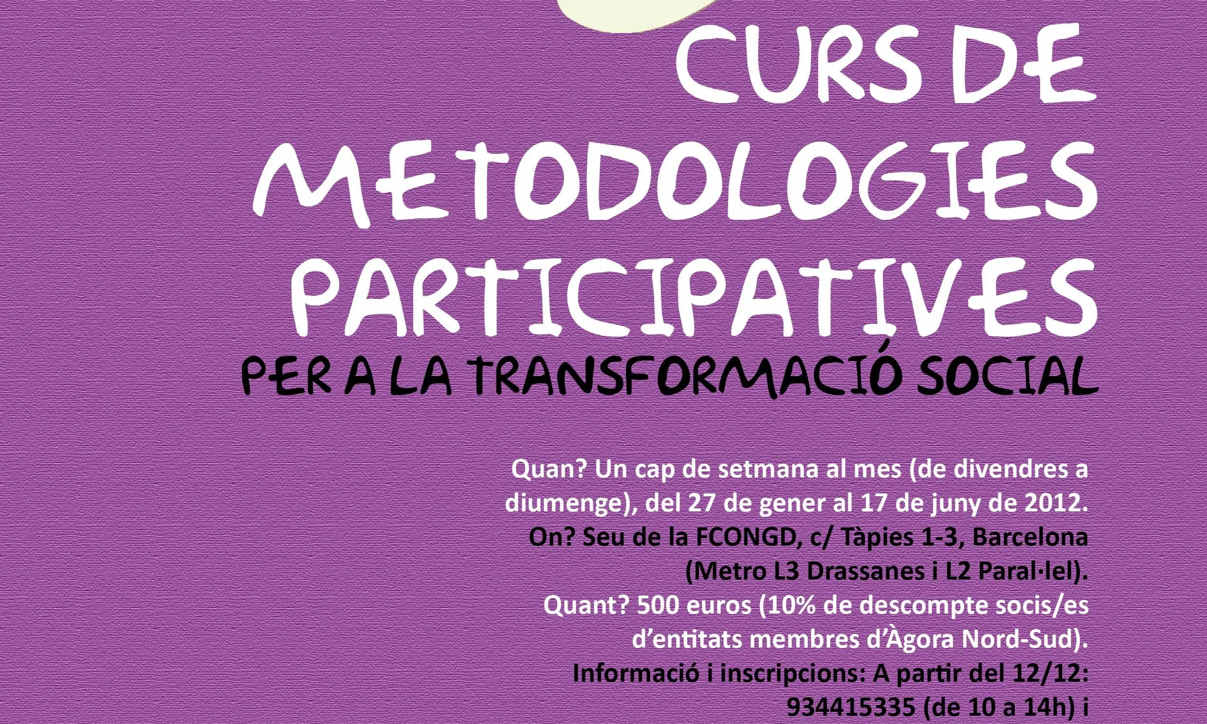 Pòster "Curs de metodologies participatives"