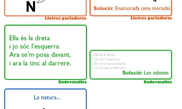 Exemples de passatemps i les seves solucions per a cada categoria 