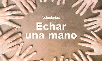 Imatge mans amb eslògan: "Echar una mano"