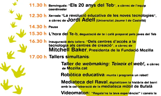 Cartell de la jornada dels 20 anys de l'Associació per a Joves TEB