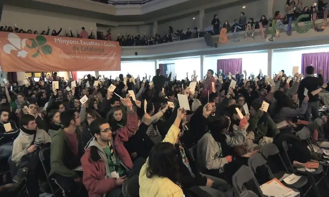Una votació a mà alçada durant el plenari de l’Assemblea. 