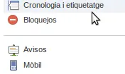 Tot el que s'ha escrit a la vostra cronologia també és pot configurar