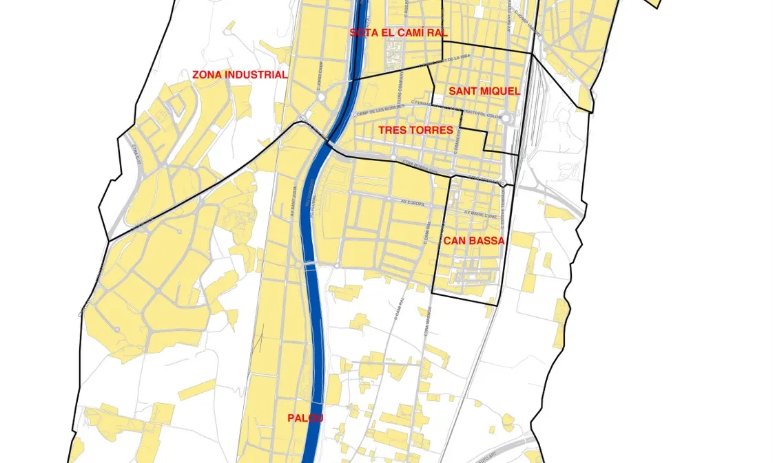 Mapa de barris de Granollers Mapa de barris de Granollers