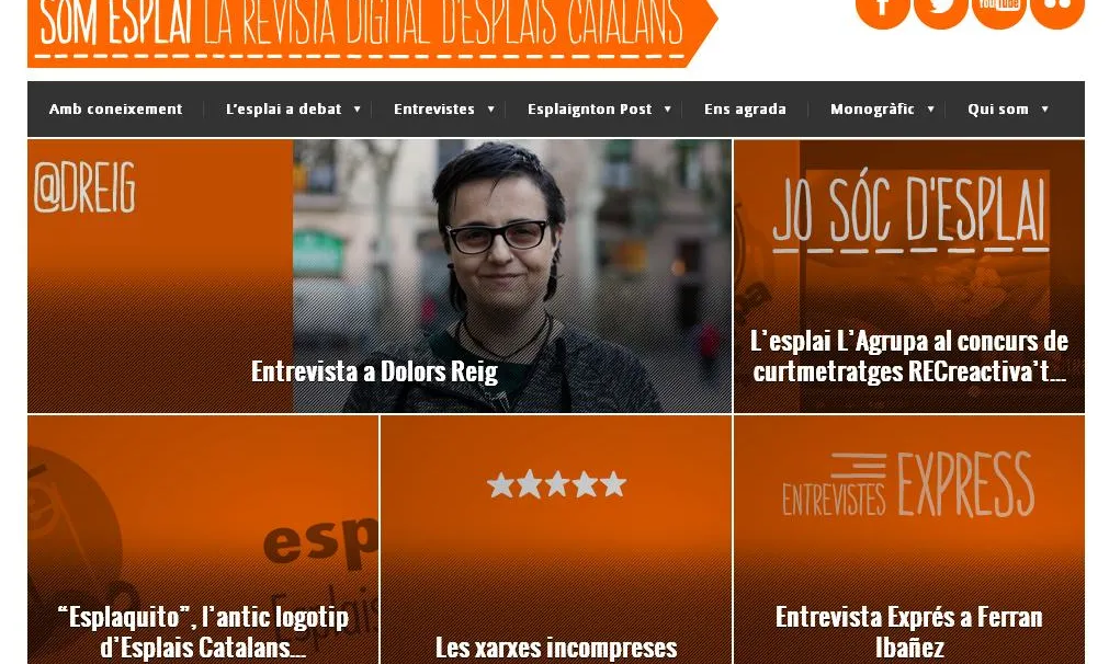 La portada de la revista digital SomEsplai.Cat, el dia de la seva estrena.