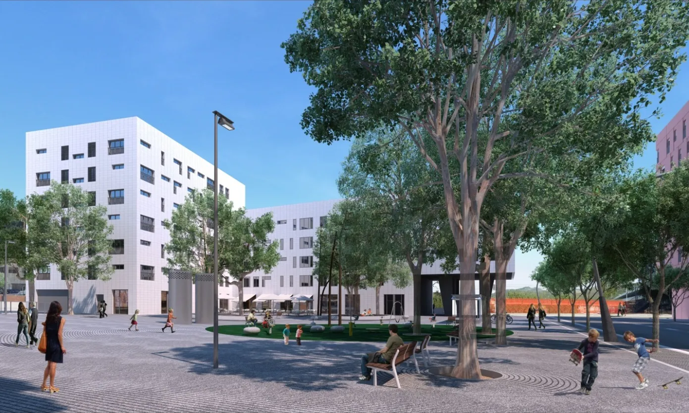 Reconstrucció de la Plaça dels Eucaliptus després de les obres