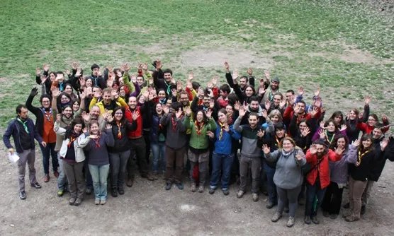 Joves membres dels equips de direcció de Minyons Escoltes i Guies de Catalunya.