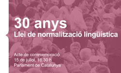 Imatge dels 30 anys de la Llei de normalització lingüística