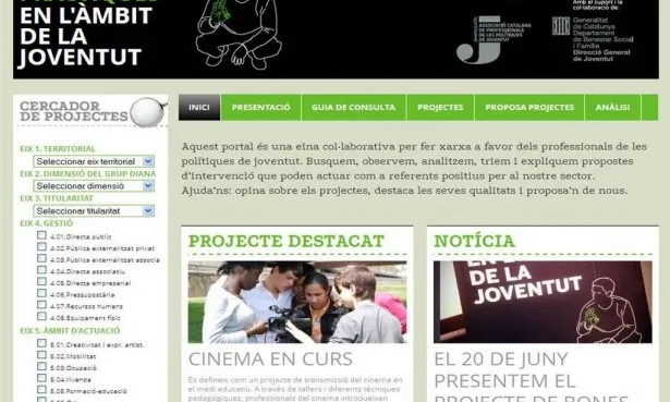Imatge web bones pràctiques en l'àmbit de la joventut