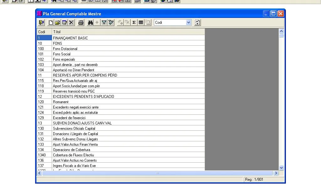 Imatge del programa de comptabilitat de Suport Associatiu