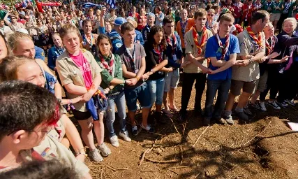 Escoltes de diferents països a la Roverway 2013, una trobada internacional.