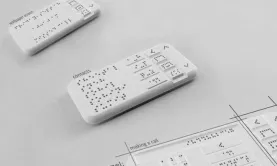 Un mòbil que funciona amb el codi braille. Impressionant. 