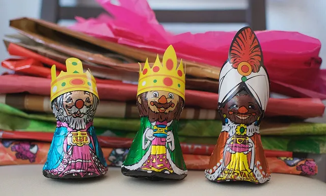 Imatge dels tres Reis Mags d'Orient de xocolata