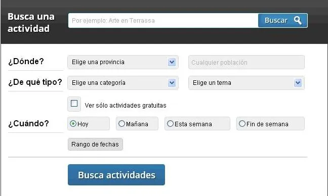 Buscador d'activitats de la Wikiagenda