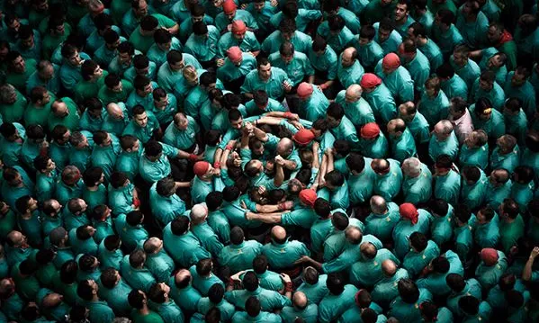 Fotografia de la pinya dels Castellers de Vilafranca de David Oliete