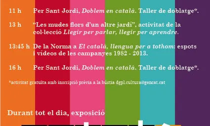 Programa jornada portes obertes Direcció General de Política Lingüística