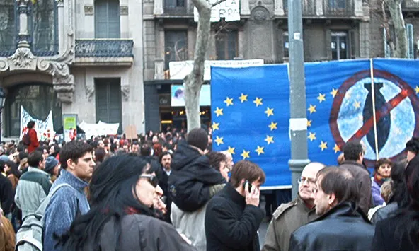 Manifestació a Barcelona contra la guerra