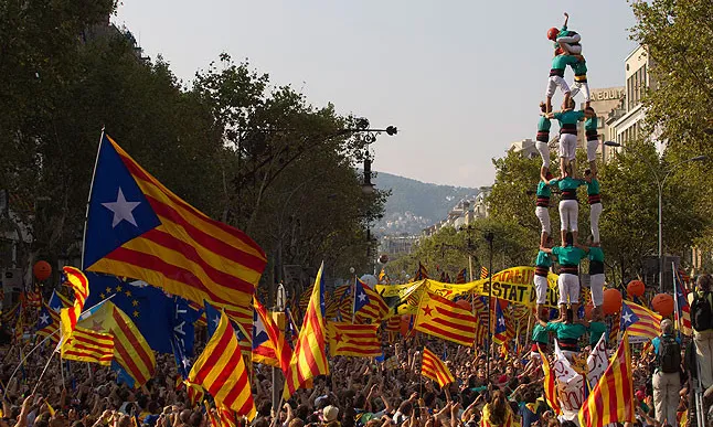 Una colla castellera el passat 11 de setembre