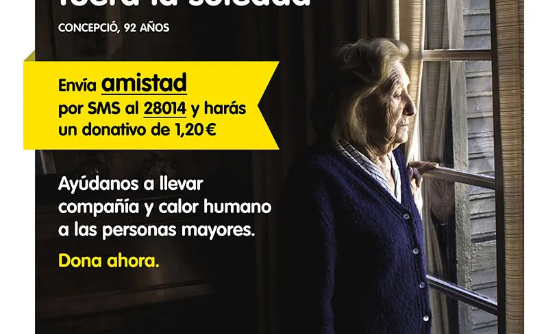 Cartell de promoció per col·laborar amb Amics de la Gent Gran